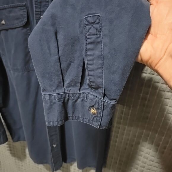 Cotton Canvas Work Shirt Mens XL Saugatuck Heavy Button Collared Long Sleeve VTG - Picture 8 of 11